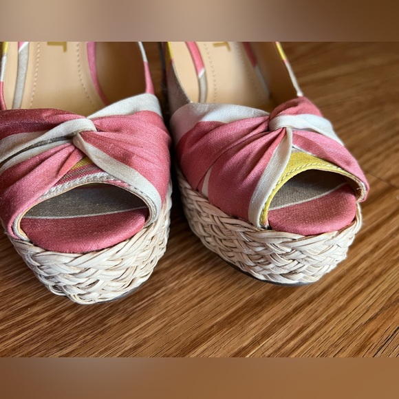 Vintage espadrilles Report Goldie striped open toe wedge 7.5 NWT - Picture 6 of 10